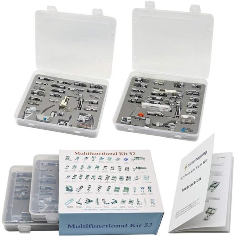 52pcs Sewing Machine Sewing Foot Presser Foot Presser Feet Set with Manual